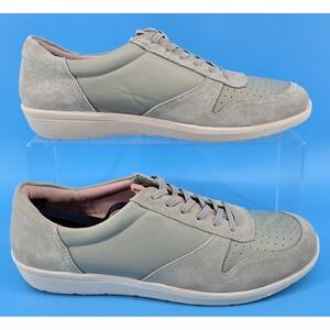 Vionic Karigan Women Sneaker Sz 10 Magnolia Green Leather Suede Orthotic Shoes